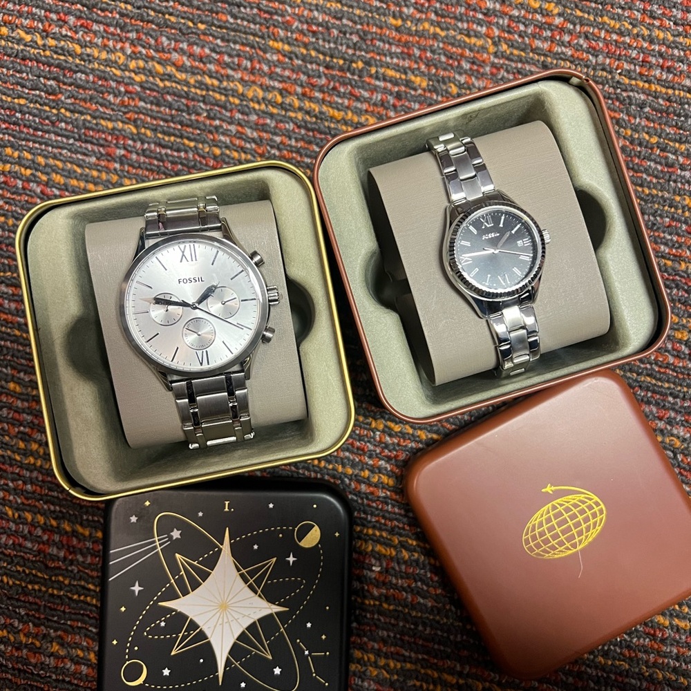 Fossil Silver Watches Set